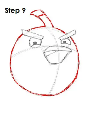 Draw Black Angry Bird Step 9