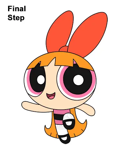 How to Draw Blossom Powerpuff Girls Full Body