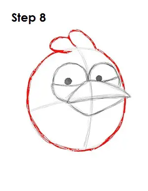 Draw Blue Angry Bird Step 8
