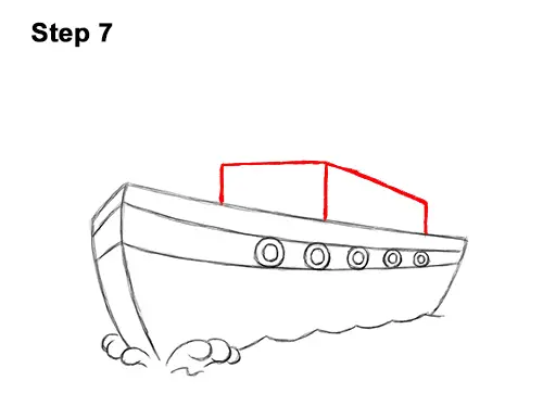How to Draw Cartoon Boat Ship 7