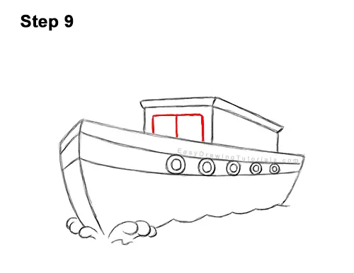How to Draw Cartoon Boat Ship 9