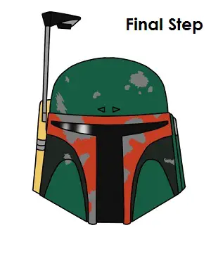 Draw Boba Fett Completed Drawing