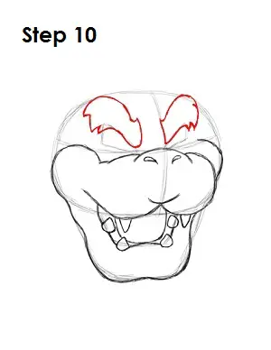 How to Draw Bowser Step 10