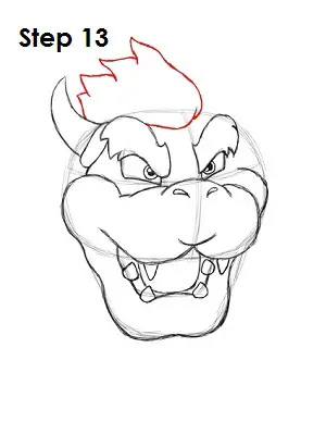 How to Draw Bowser Step 13