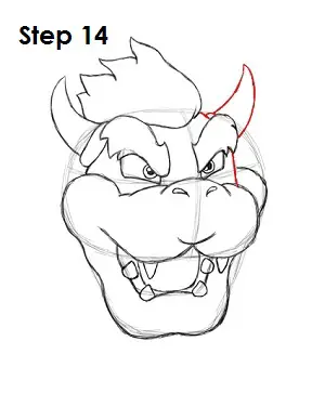 How to Draw Bowser Step 4