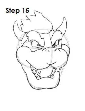 How to Draw Bowser Step 15