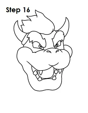 How to Draw Bowser Step 16