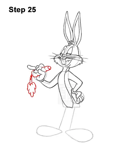 How to Draw Bugs Bunny Full Body Carrot 25