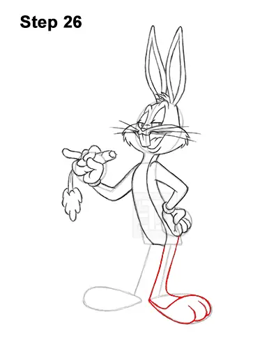 How to Draw Bugs Bunny Full Body Carrot 26