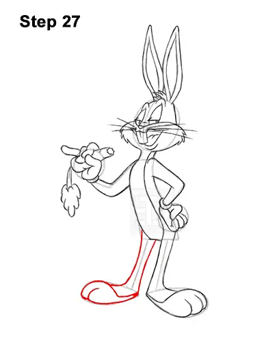 How to Draw Bugs Bunny Full Body Carrot 27