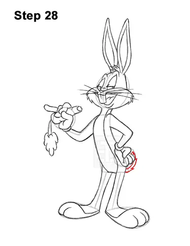 How to Draw Bugs Bunny Full Body Carrot 28