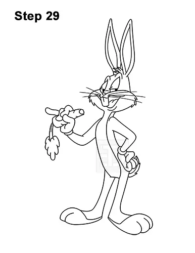 How to Draw Bugs Bunny Full Body Carrot 29