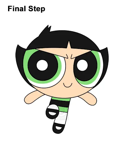 How to Draw Buttercup Powerpuff Girls Full Body