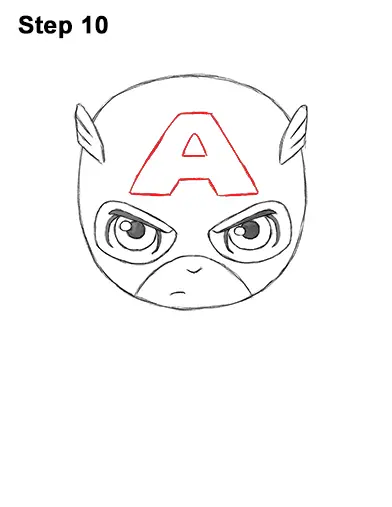 Draw Mini Chibi Little Captain America 10