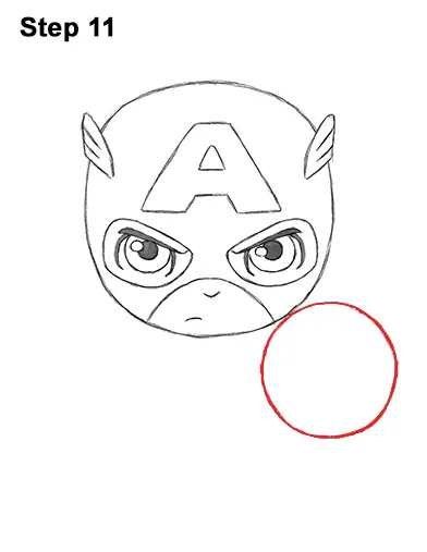 Draw Mini Chibi Little Captain America 11