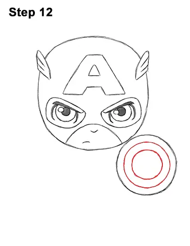 Draw Mini Chibi Little Captain America 12