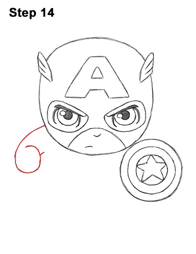 Draw Mini Chibi Little Captain America 14