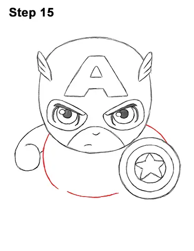 Draw Mini Chibi Little Captain America 15