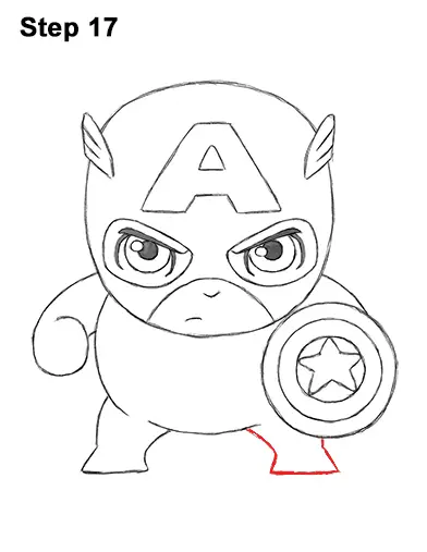 Draw Mini Chibi Little Captain America 17