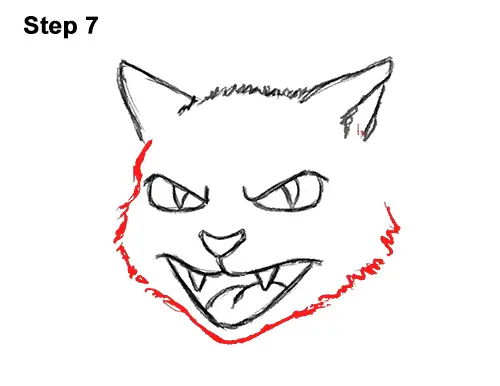 How to Draw Angry Mean Halloween Cartoon Black Cat arched back 7