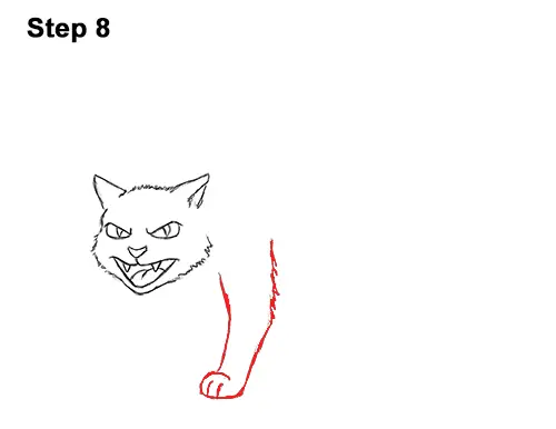 How to Draw Angry Mean Halloween Cartoon Black Cat arched back 8