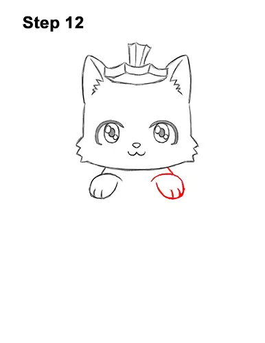 How to Draw Cute Cartoon Black Cat Kitten Halloween Chibi Kawaii 12