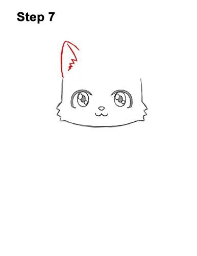 How to Draw Cute Cartoon Black Cat Kitten Halloween Chibi Kawaii 7