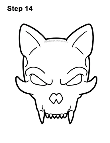How to Draw a Cat Skull for Halloween || VIDEO & Step-by-Step Pictures