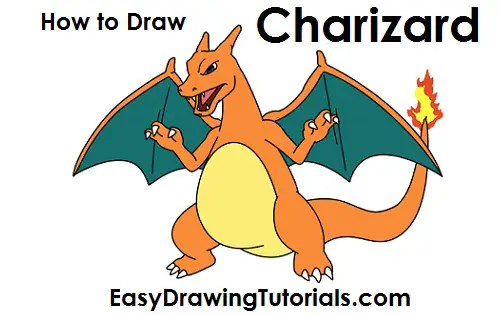 Pokemon Charizard Drawing Tutorial - How to draw Pokemon Charizard step by  step