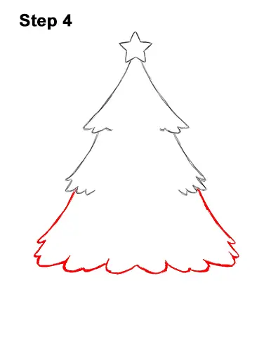 How to Draw Cartoon Christmas Tree with Presents 4