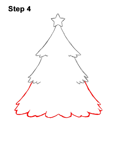 how to draw a christmas tree for kids step by step