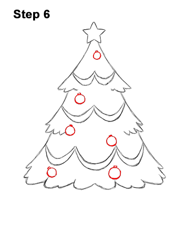 how to draw a christmas tree for kids