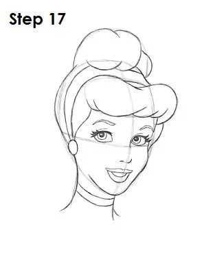 How to Draw Cinderella Step 17