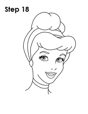 How to Draw Cinderella Step 18
