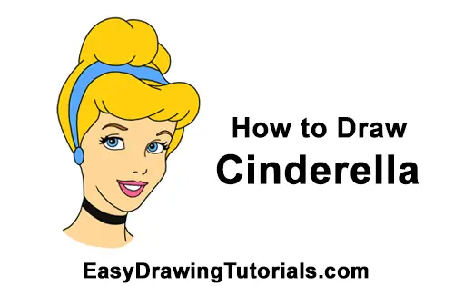 How to Draw Cinderella Face Head Disney