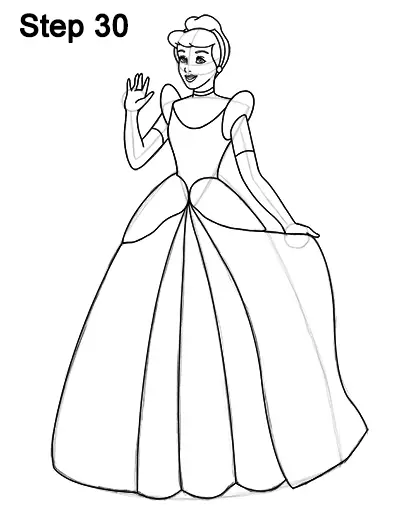 How to draw shop a cinderella dress