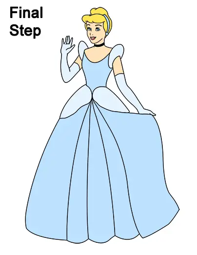 How To Draw Cinderella Full Body