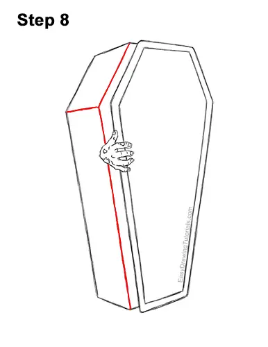 How to Draw a Coffin Zombie Hand Halloween 8