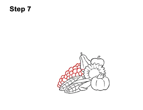 How to Draw Cartoon Cornucopia Thanksgiving 7