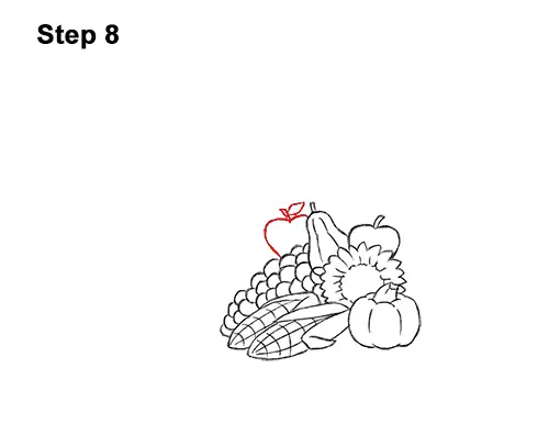How to Draw Cartoon Cornucopia Thanksgiving 8