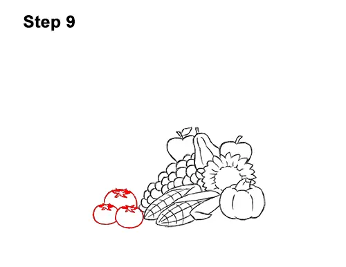 How to Draw Cartoon Cornucopia Thanksgiving 9