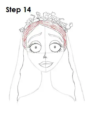 How to Draw Corpse Bride Step 14