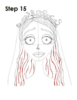 How to Draw Corpse Bride Step 15