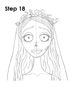 How to Draw Corpse Bride Step 18