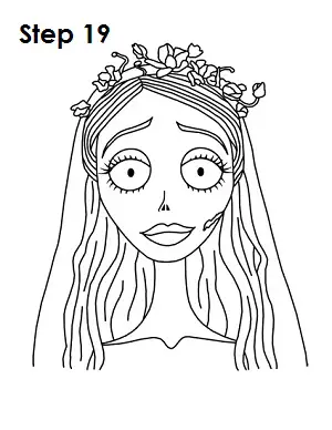 How to Draw Corpse Bride Step 10