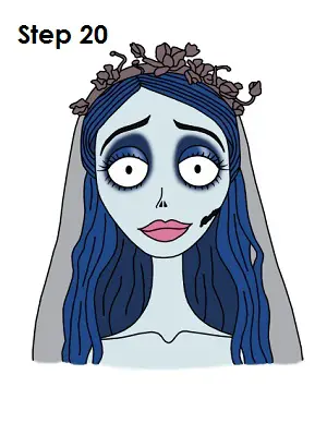 How to Draw Corpse Bride Completed Drawing