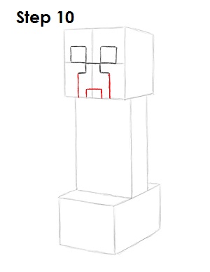 Draw Minecraft Creeper 10