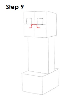 Draw Minecraft Creeper 9