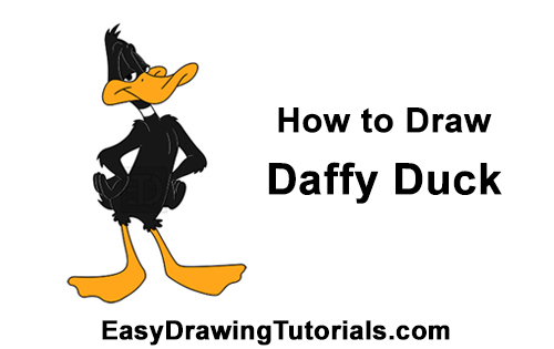 How to Draw Daffy Duck (Full Body) VIDEO & Step-by-Step Pictures
