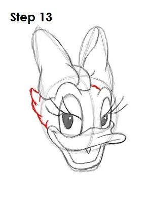 Draw Daisy Duck Step 13